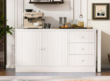 89.7''Wooden Sideboard with Extendable Table,Multifunctional Storage Cabinet with 2 Doors N711P334768K