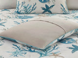 7 Piece Cotton Sateen Comforter Set Aqua King B03597267