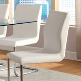 ZNTS Modern Elegance White Color Leatherette 2pcs Counter Height Dining Chairs Chrome Metal Legs Dining B011P178975