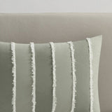 3 Piece Striped Cotton Comforter Set Sage King/Cal King B035P268142
