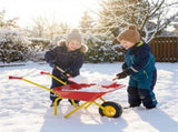 Kids Garden Play Cart Metal Wheelbarrow, Anti-Slip Handles No-Scratch Edges for Backyard Beach Use 82832044