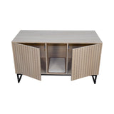 Modern Wooden Cat House with Scratching Mat - 47.64" x 21.46" x 25.98", 76.4 lbs W1412P271586