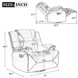 360&deg Swivel and Rocking Home Theater Recliner Manual Recliner Chair with a LED Light Strip for WF323621AAB