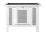 20" Wooden Waterproof Rabbit Hutch Pet Bunny Small Animal House Habitat Gray 12704560