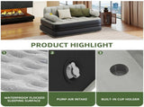 Queen Size Air Mattress with Built-in Air Pump, Black Bed Skirt and Gray Top Including Repair Kit 40224780