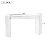 U_STYLE Sophisticated Console Table with Pine Veneer and Vertical Striped,Suitable for Entryway, N711P289125O