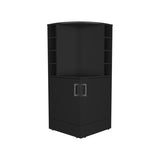 Jakes 42" Tall Corner Bar Cabinet with Eight Wine Bottle Cubbies and Double Door cabinet, Living B200P253730