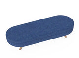 Ottoman Oval Storage Bench,Rubber Wood Legs,BLUE W487P220594