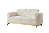 Zoe Modern style Loveseat made with wood and Gold accents in Cream G150109331