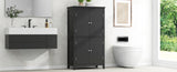 ZNTS Elegant Bathroom Floor Storage Cabinet, Bathroom Storage Unit, Freestanding Cabinet with 4 Doors, N725P188461B