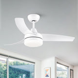 ZNTS 42 inch indoor white ceiling fan with LED light W1367P146456