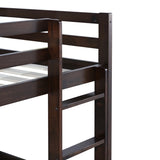 Solid Wooden, Solid Rubber Wooden Twin over Twin Loft Bed with Ladder, with Bed Platform of W504P191669