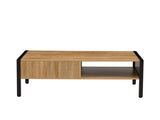40.16" Rattan Coffee table, sliding door for storage, metal legs, Modern table for living room , W1265121739