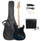 ZNTS GST Stylish Electric Guitar Kit with Black Pickguard Dark Blue 57781878