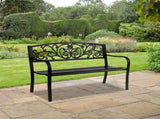 50" Iron Outdoor Courtyard Decoration Park Leisure Bench 63727074