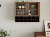 Wall-Mounted Wine Cabinet with Glass Doors, Hanging Wine Rack Storage Cabinet for Home Kitchen W331P474005