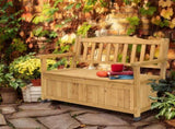 44inch Cedar Yard Storage Box With Backrest Armrest Bright Yellow 23746318