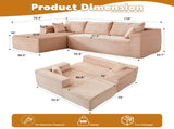 Compression Sectional Couch with Comfy Chaise, Boneless L Shape Sofa with Deep Seat, Minimalist 01595476
