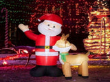 Christmas Inflatable Santa & Reindeer, 4 LED Lights, Waving Santa Design, Weatherproof 66771824
