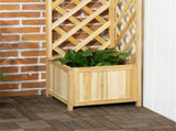 Wooden Climbing Vine Raised Garden Bed for Balcony Gardening, Planter with Trellis for Flowers 53242736