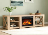 58 inch oak color double-sided cross fireplace cabinet 149 * 40 * 60cm 18 inch fireplace core 43944768