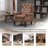 COOLMORE Wood Frame Armchair, Modern Accent Chair Lounge Chair with Sturdy Wood Legs for Living Room W395109982