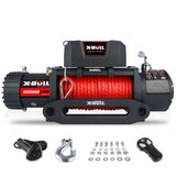 ZNTS X-BULL Electric Winch 10000 LBS 12V Synthetic Rope Load Capacity Red Rope Jeep Towing Truck Off Road W121843630