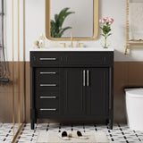 ZNTS 36'' Bathroom Vanity with Top Resin Sink, Bathroom Storage Cabinet with 2 Drawers and a Tip-out 76697324