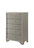 1pc Modern Glam Style Champagne Finish Glam Five Drawer Chest Embossed Crocodile Pattern Wooden B011P216716
