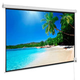 ZNTS 92" 16:9 80" x 45" Viewing Area Motorized Projector Screen with Remote Control Matte White 38942833