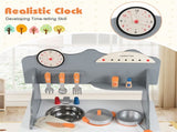 Gray Wooden Toddler Play Kitchen with Sink & Accessories, Safe Gift for Kids 3 10017256