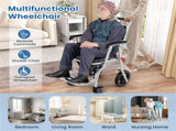 4-in-1 Commode Wheelchair Bedside/Shower/Raised Toilet Seat, 10" Wheels, Foldable, 02069961