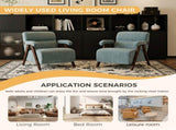 Mid Century Modern Accent Chair with Solid Wood Frame, Upholstered Living Room Chairs with Thick 87187723