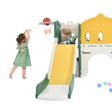 ZNTS Kids Slide Playset Structure, Castle Climber with Slide and Basketball Hoop, Toy Storage Organizer 49067753