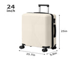 Non-TSA customs lock 5-in-1 PP trolley case, 12in, 16in, 20in, 24in, 28in, PP off-white 04402304