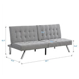 WOOD FRAME, STAINLESS LEG, FUTON, SOFA BED GREY W2297P247601