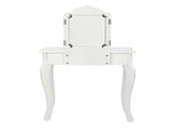 Three Fold Mirror Single Drawing Curved Foot Children Dressing Table Yellow Dots 13820391