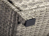 Outdoor PE Wicker Side Table with Storage, Small Patio Storage Bin Container for Hose Cushion Towel, 15727774