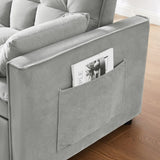 Modern Velvet Loveseat Futon Sofa Couch w/Pullout Bed,Small Love Seat Lounge Sofa w/Reclining W1359P304807