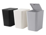 3 Pack Slim Plastic Trash Can, 2.6 Gallon Garbage Can with Press Top Lid, 10L Modern Waste Basket 86312071