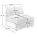 Armless sofa Velvet - Wheat W3041P293493