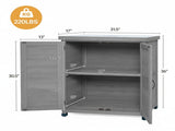 Potting Bench with Storage Cabinet and Metal Table Top for Outdoor Patio,Outdoor Work Station Table 23479910