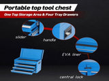 Tool Chest, 5-Drawer Rolling Tool Storage Cabinet with Detachable Top Tool Box, Liner, Universal W2660P247128