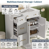 36" Bathroom Vanity with Ceramic Sink, Standard and Double-Layer Drawers, Soft Close Doors, N729P289163K