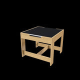 3-in-1 Kids Study Table & Chairs Set - Multi-Functional Activity Table with Detachable Blackboard W2700P311797