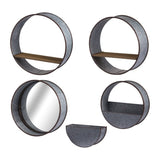 Farmhouse Round Metal Wall Planter, 5 Piece W2078P156359