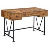 Antique Nutmeg and Black 3-drawer Writing Desk B062P153666