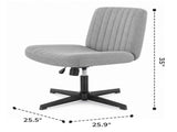 Criss Cross Office Chair, No Wheels Armless Swivel, Wide Seat Criss Cross Chair for Home Office & 48312668