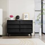6 Drawer Double Dresser Features Vintage-style and Bevel Design W578P170159