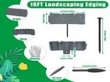 20 Pack Cobbled Stone Look Garden Edging, Flexible Interlocking PVC Landscape Edging, 16 FT No Dig 28864555